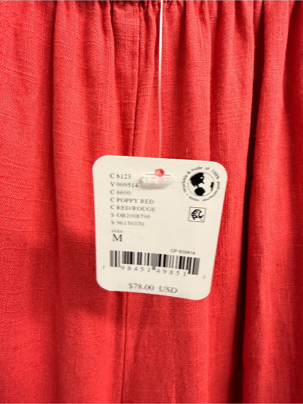 Free People Day's End Linen Pull-On Pants in Poppy Red - Picture 6 of 6